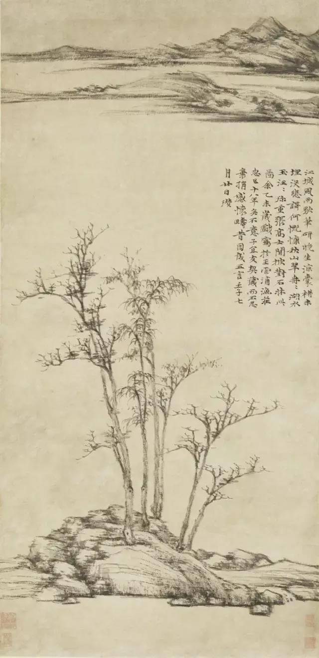 书画收藏】元四家倪瓒的水墨山水，有强大的生命力_搜狐网