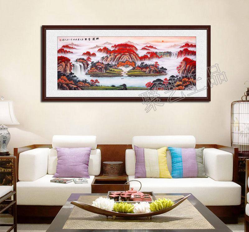 客厅墙面挂画 欣赏沈天赐国画山水画《鸿运当头》_家人_作品_上品