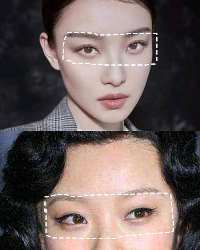 仔细对比以后可以发现,小姐姐的眼睛比以前大了一点点,双眼皮宽了一点