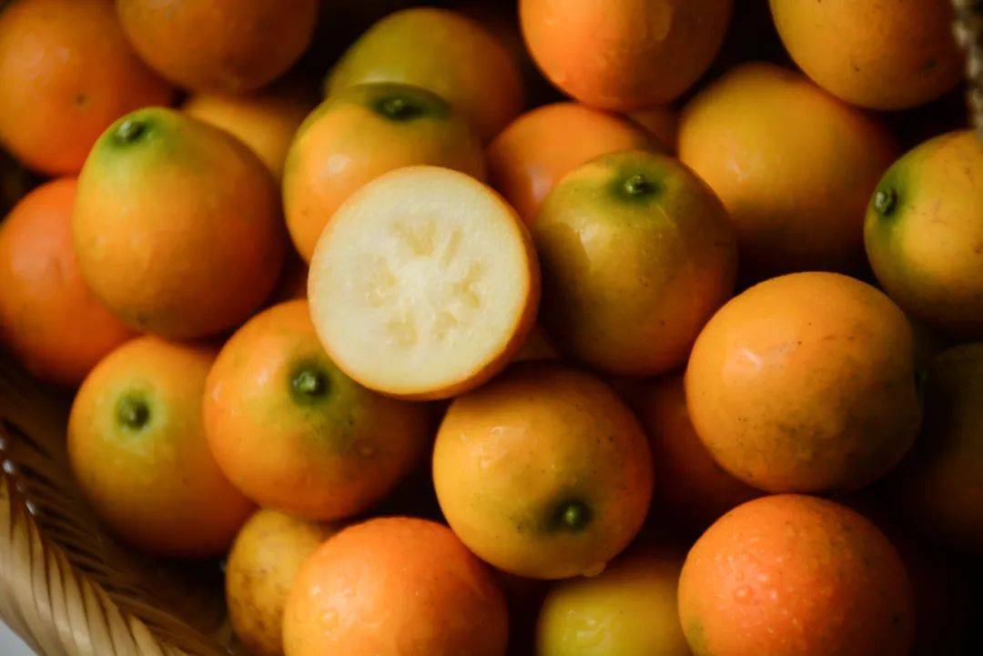 融安金桔果实呈金黄色至橙红色,果皮光滑,肉厚多汁,无核化渣,清甜香脆