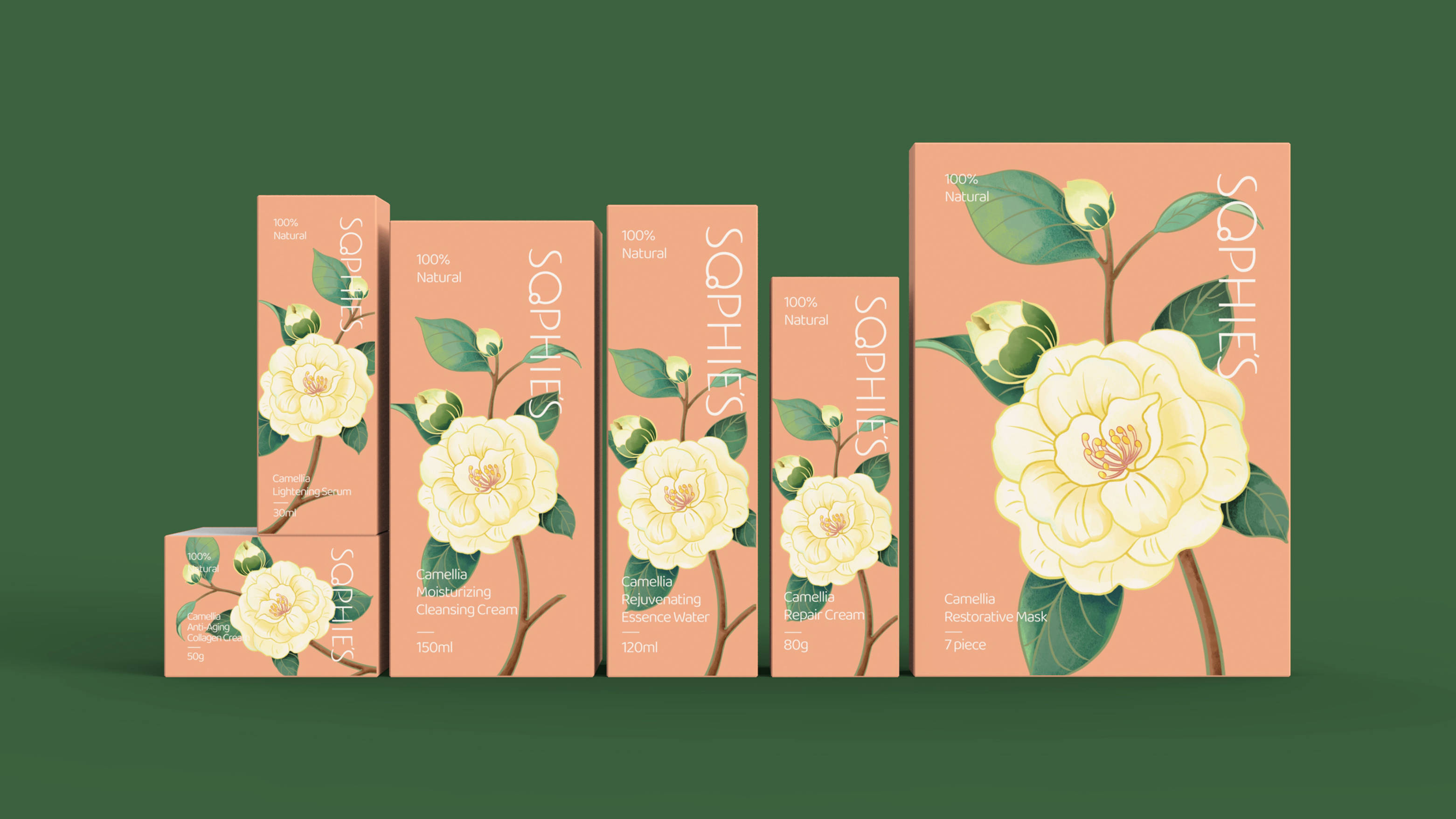 sophies 护肤品包装设计 | 原创 插画_气质_植物_花儿