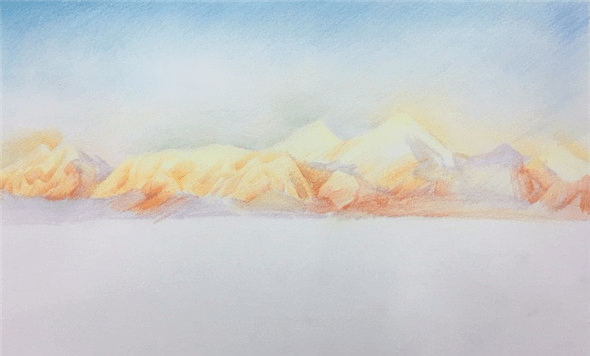 彩铅风景教程-云海,彩铅唯美风景画教程超简单