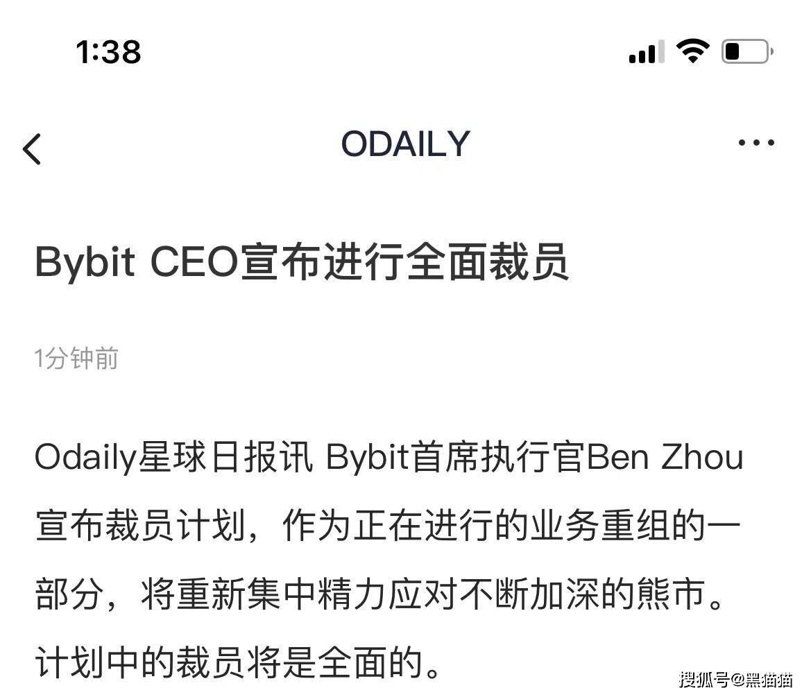 突发！Bybit CEO 宣布大裁员！_搜狐网