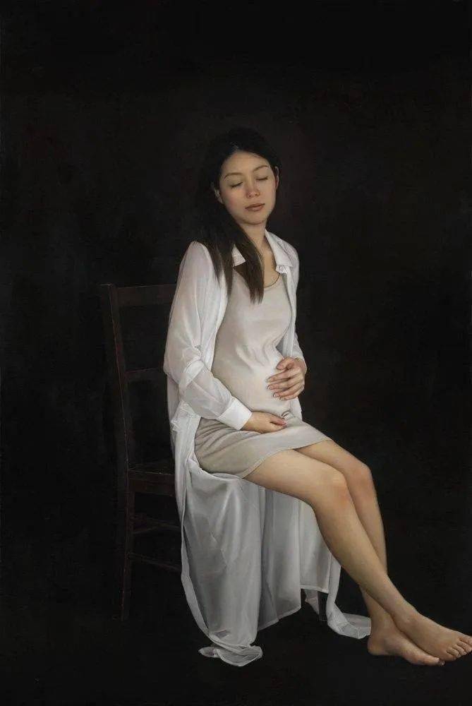 日本艺术家卯野和宏的画中女子,逼真到极致_作品_油画_武藏