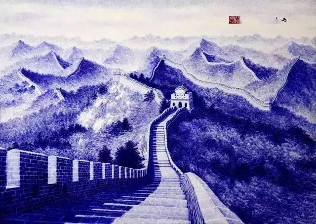 素描长城图片大全图片