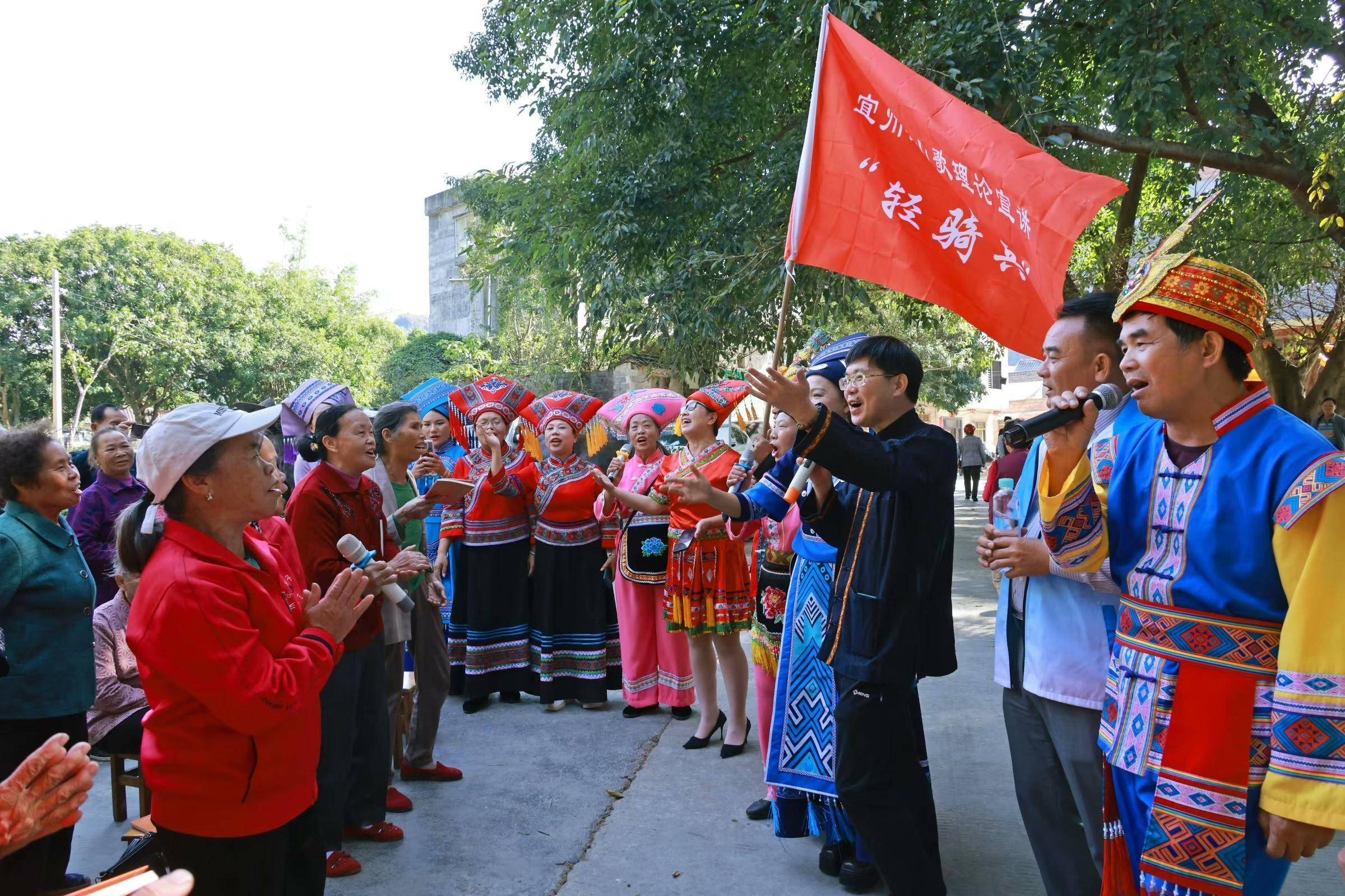 广西河池市宜州区石别镇清潭村开展村民学习贯彻党的二十大精神宣讲