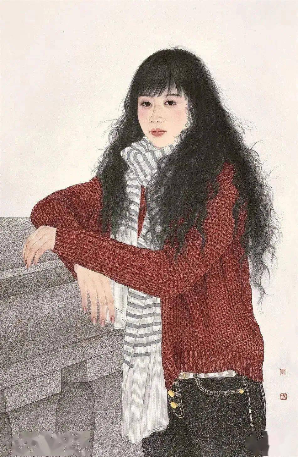 美学欣赏:宋彦军工笔中的画现代女性之美_cm_全国_人物