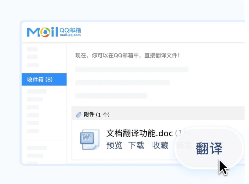 QQ 邮箱网页版推出“中英文档互译”功能