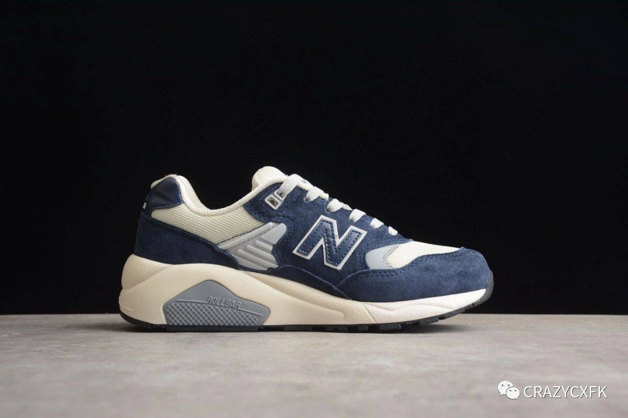 新百伦联名 palace x new balance 580v2 navy 海军蓝复古运动跑鞋