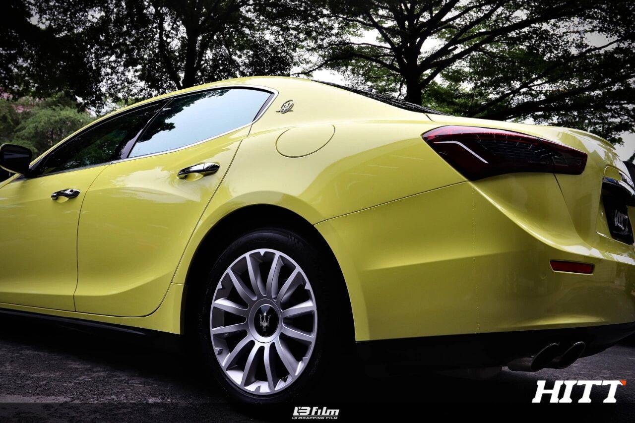 玛莎拉蒂ghibli改色膜lb改色膜柠檬黄,冬日的小清新_什么_感觉_颜色