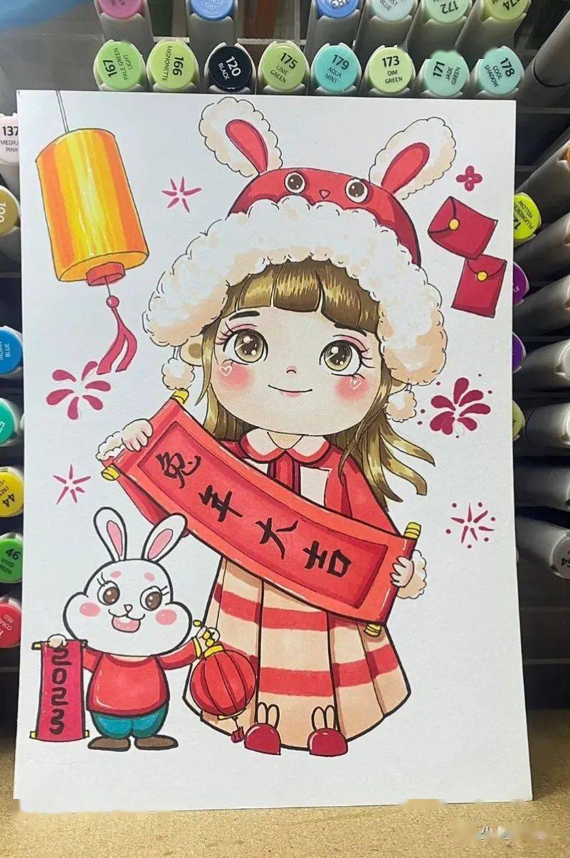 主题素材 | 2023兔年主题绘画参考素材大集合来啦_幼儿园_小朋友_图鉴