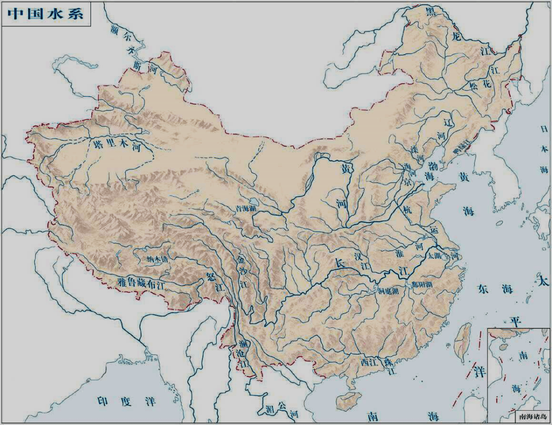 水系分布图(据互联网资料)亚洲大陆的流域及水系分布图亚洲有许多大河