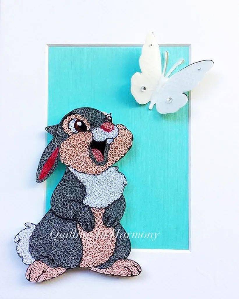 【国外优秀衍纸作品】可爱的兔子_图片_教程_艺术