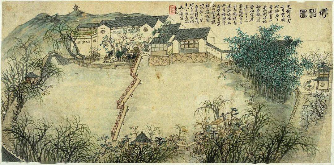 清 吴大澂 静溪图横披常熟博物馆藏在中国传统文化中,人们寄托在自然