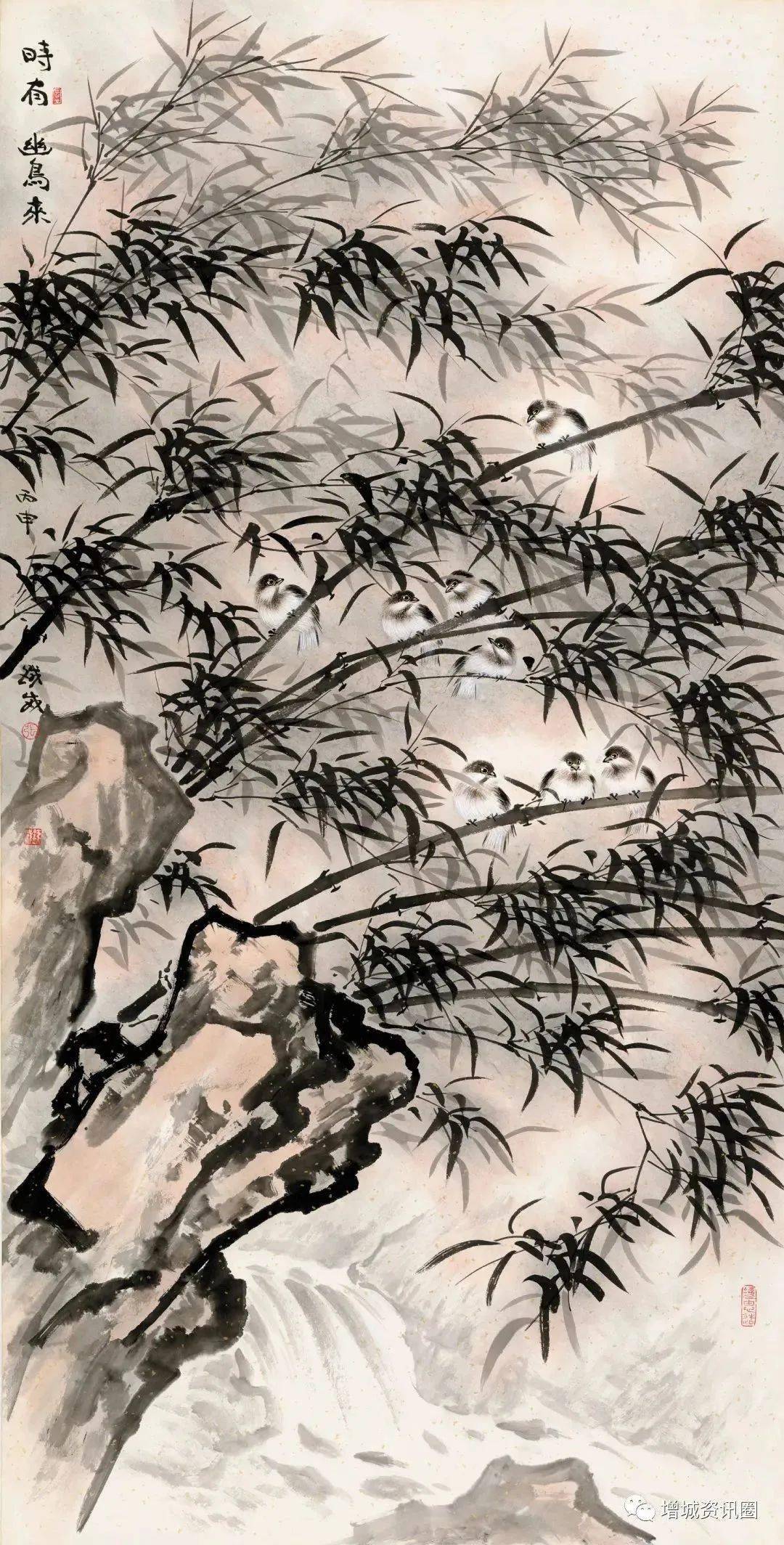 《时有幽鸟来》 国画 张铁威《天光云影》 油画 谢育才部分优秀作品