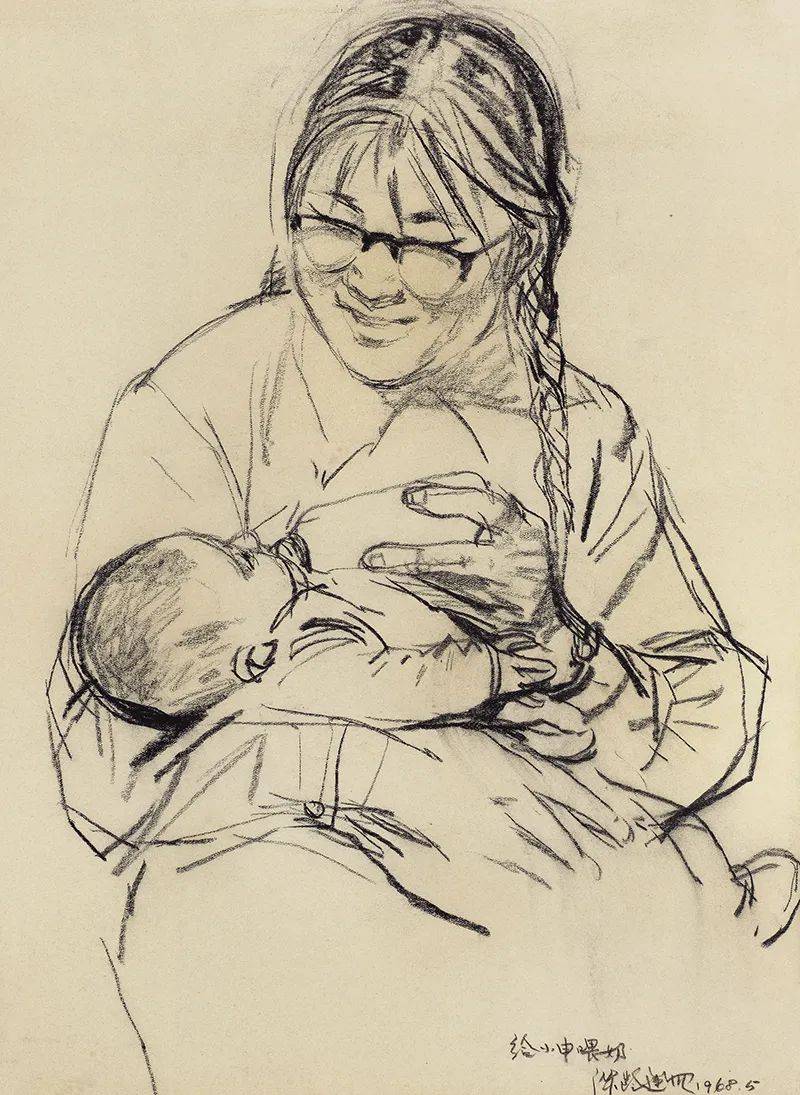 湘江》 水彩画 25cm×30cm 1976年▲杜滋龄绘 《为人民服务—张思德》