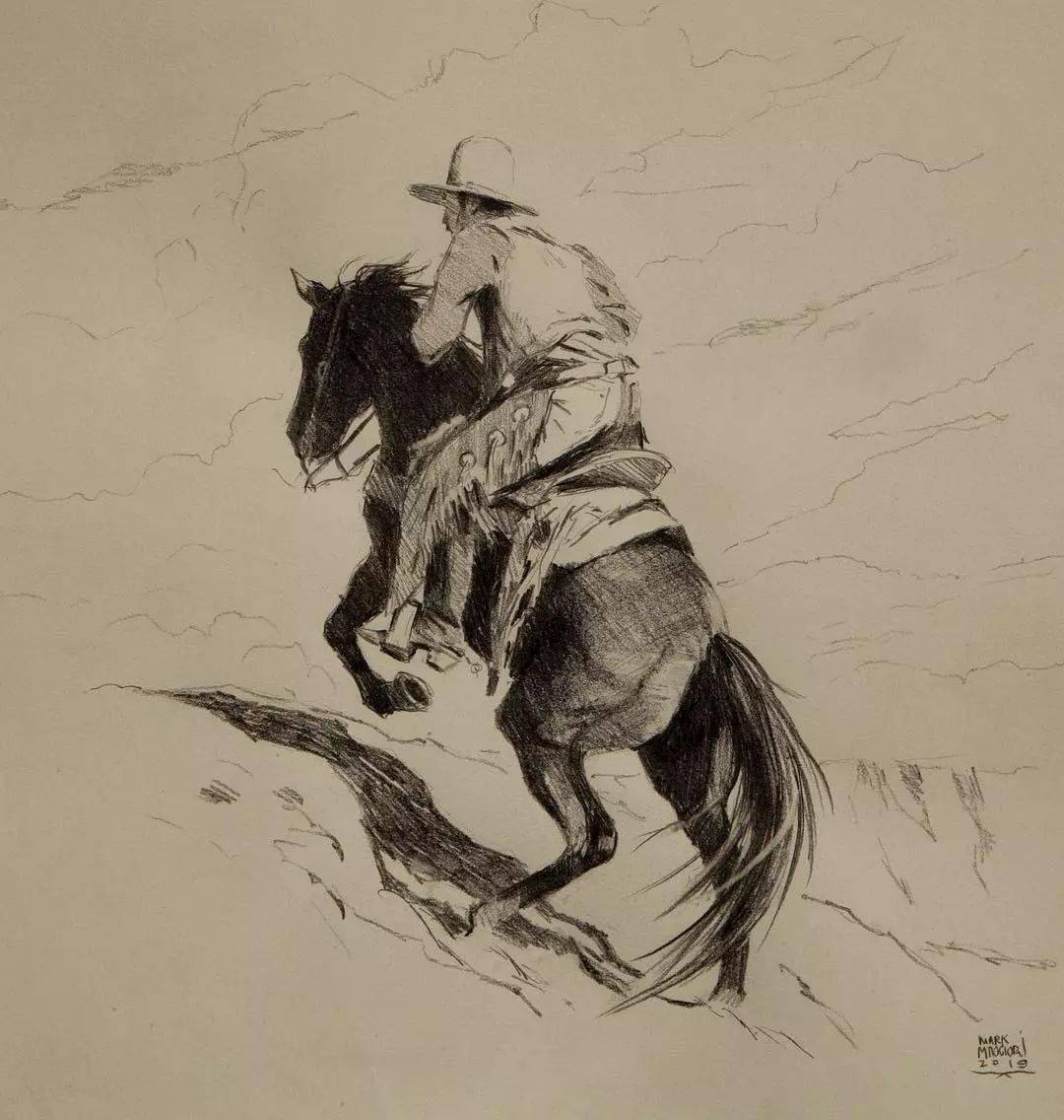 生动形象的"马仔"素描,法国画家马克·马吉奥里的作品_网络_声明_素材