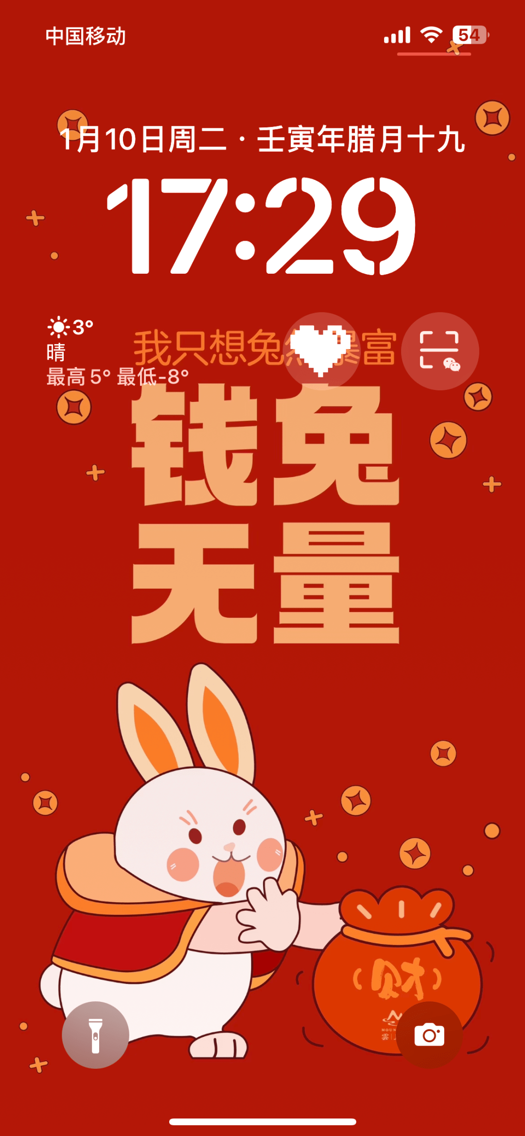 2023年我必然能搞到小钱钱~看,小编已经美美换上了祝你平安喜乐,新年