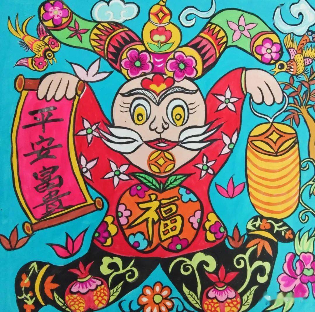 福气进万家"系列文化活动 ——"玉兔迎春"农民画精品展(第二期)_杨莹