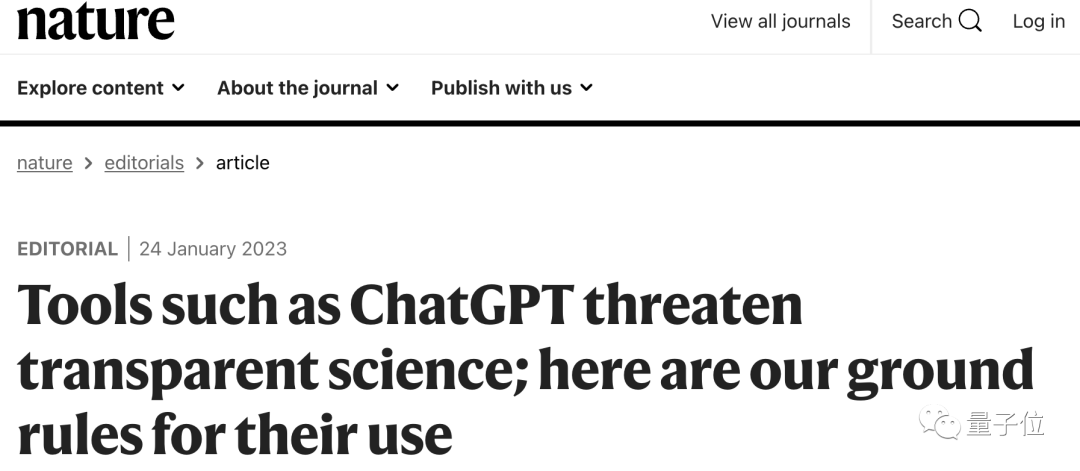 Nature新规：用ChatGPT写论文可以，列为作者不行