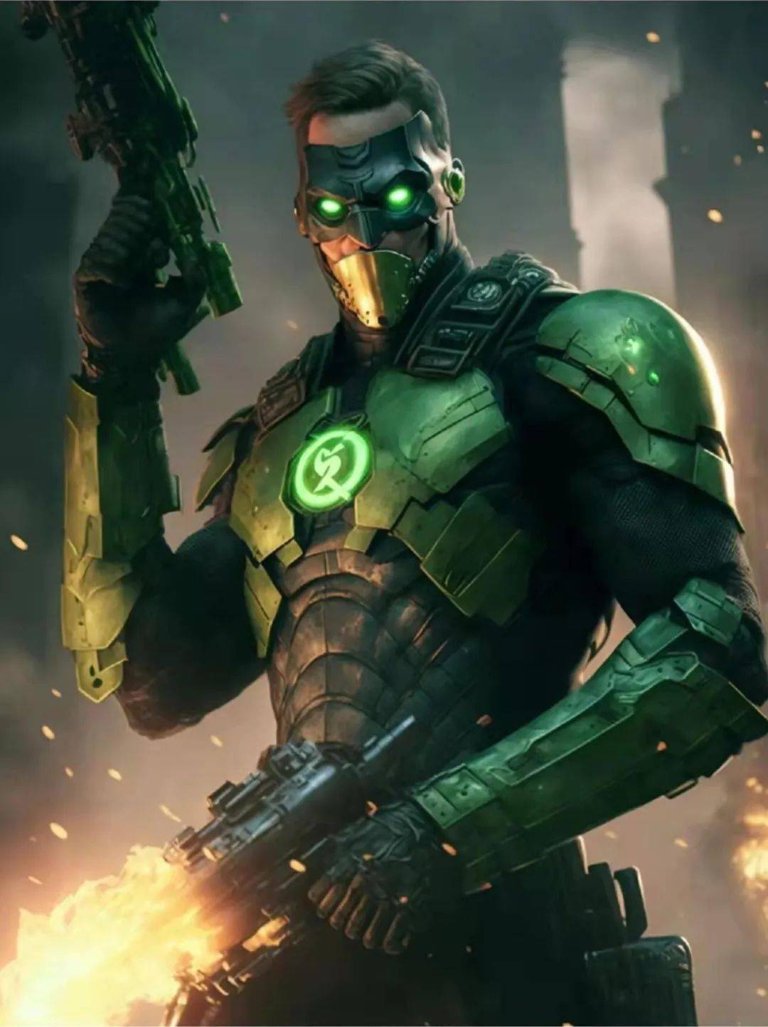 绿灯侠海王惩罚者超人蝙蝠侠dc超级英雄组成的雇佣军,气势具备了:膝盖