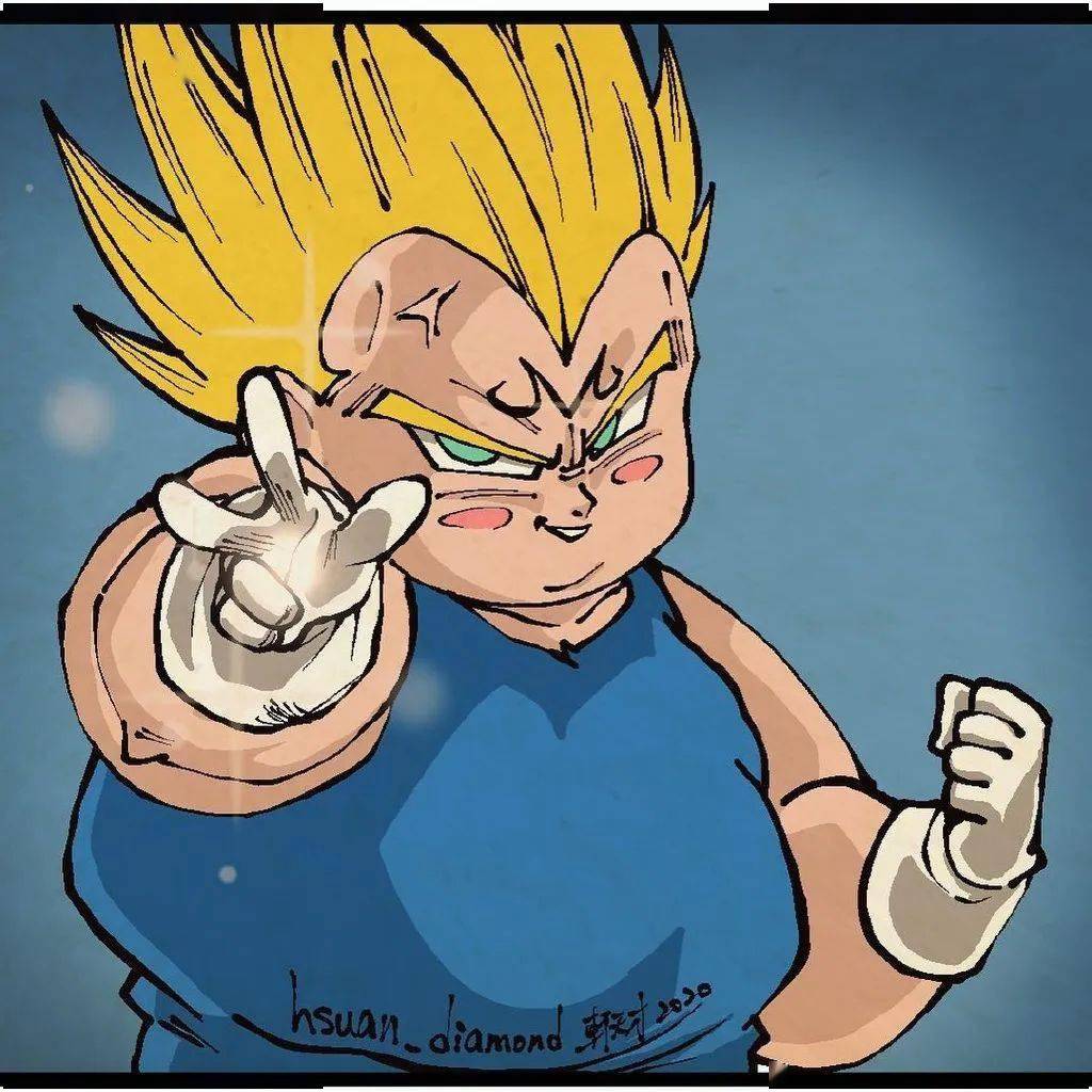 龙珠搞笑壁纸-发胖的悟空与贝吉塔,这样的赛亚人能战斗吗?