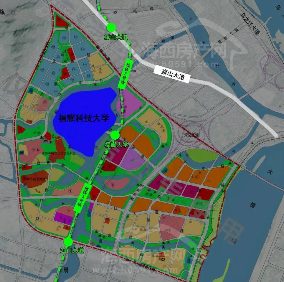 福耀科技大学(暂名)选址福建省福州市高新区南屿镇流洲岛,校园主体