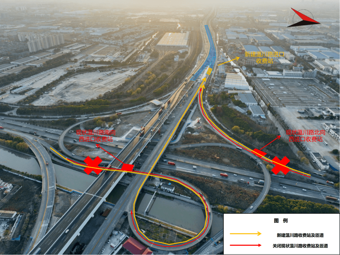 【提示】2月10日晚24时起G1503蕰川公路立交安亭方向匝道封闭施工,来看车辆绕行方案→_长路_交通_示意图