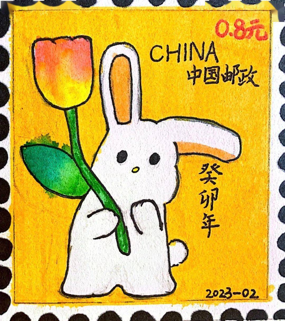 生肖邮票设计图儿童画图片