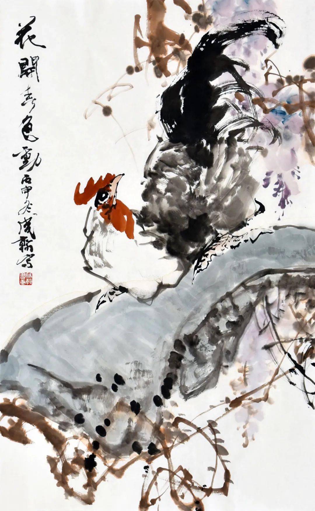《花开春色动》96cm×59cm林成翰 中国画学会创会理事作品解读:林成翰