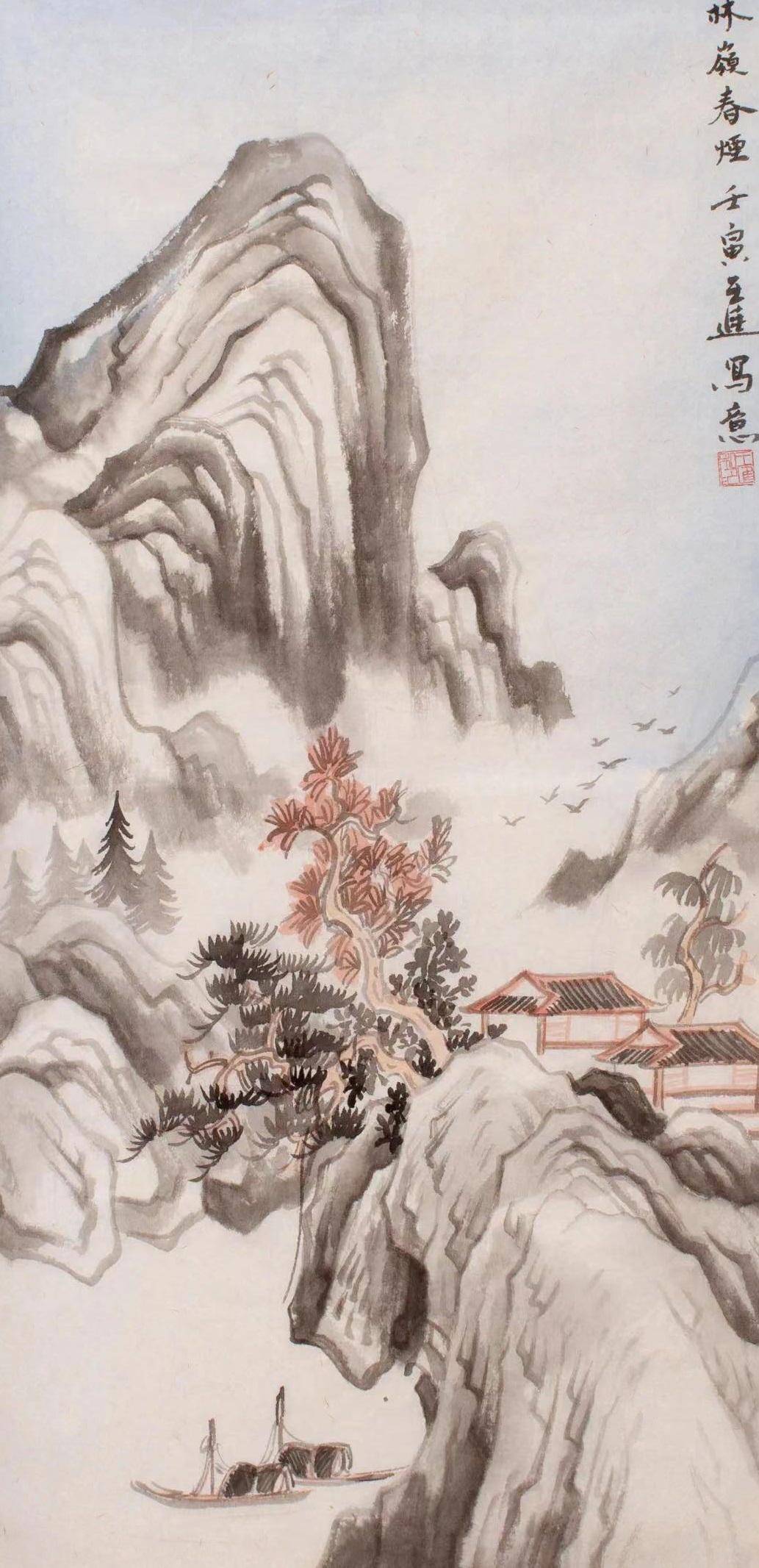 王进:雅集作画 淡雅洒脱_画作_生活_山水画