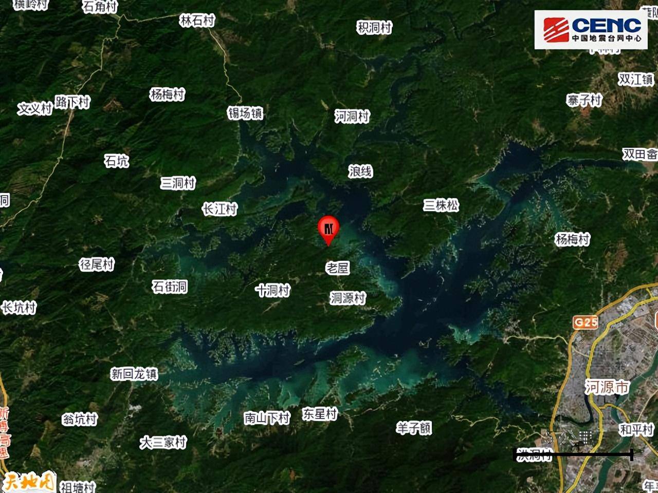 今早4.5级地震后，广东河源又发生3.4级地震