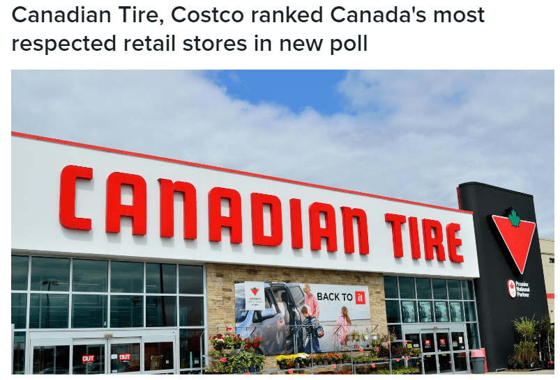 加拿大人最爱的TOP12零售店排名：Canadian Tire打败Costco！_Maru_调查结果_Bay