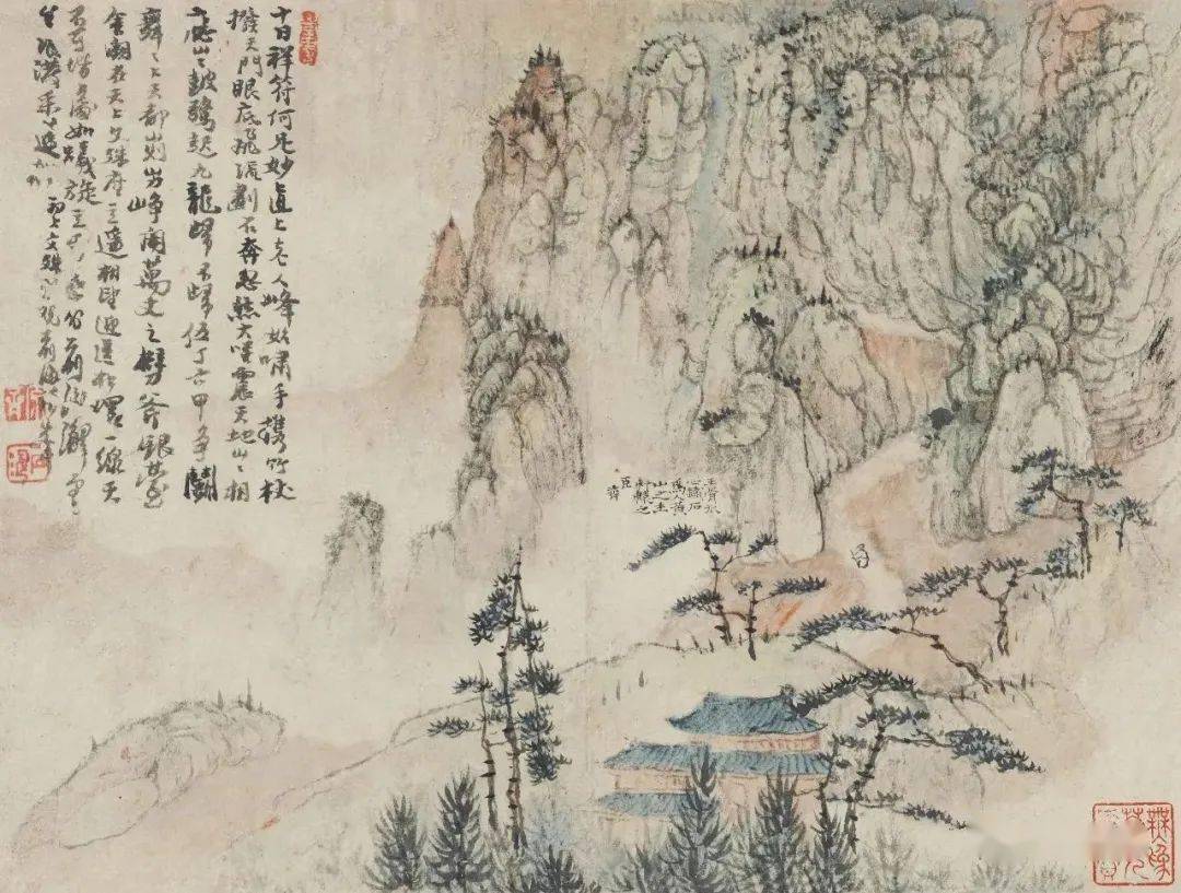 书画欣赏】石涛：黄山八胜图_搜狐网
