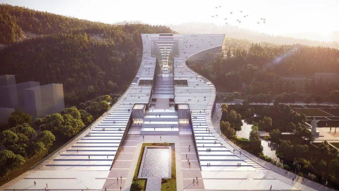 陕西商洛市新地标——秦岭·商洛博物馆,设计取意"山水玉璋"_空间