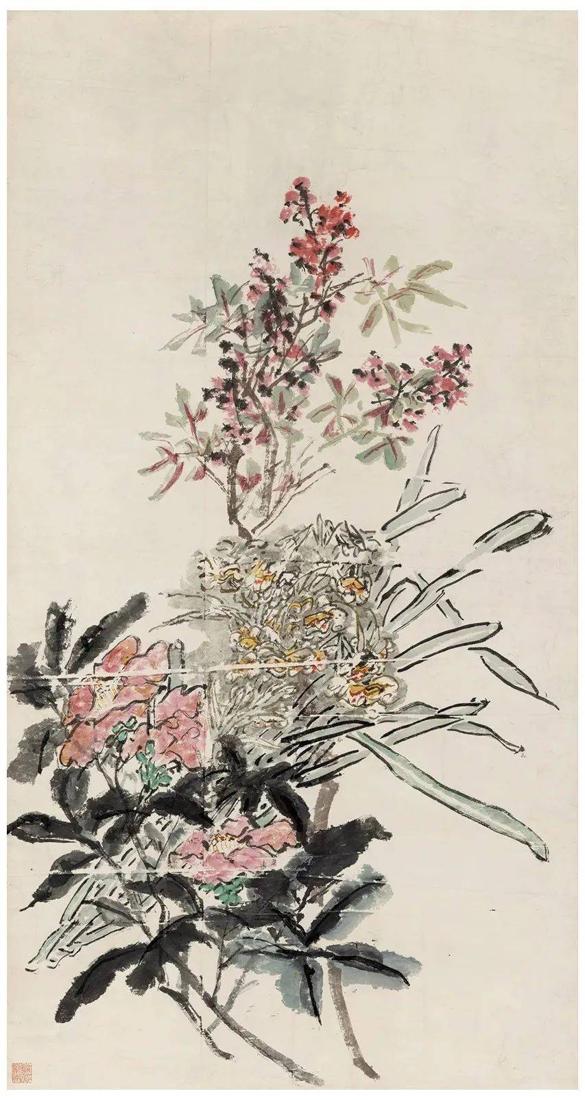 潘天寿：黄宾虹的花鸟，有水流花放之妙_cm_浙江省博物馆_花卉
