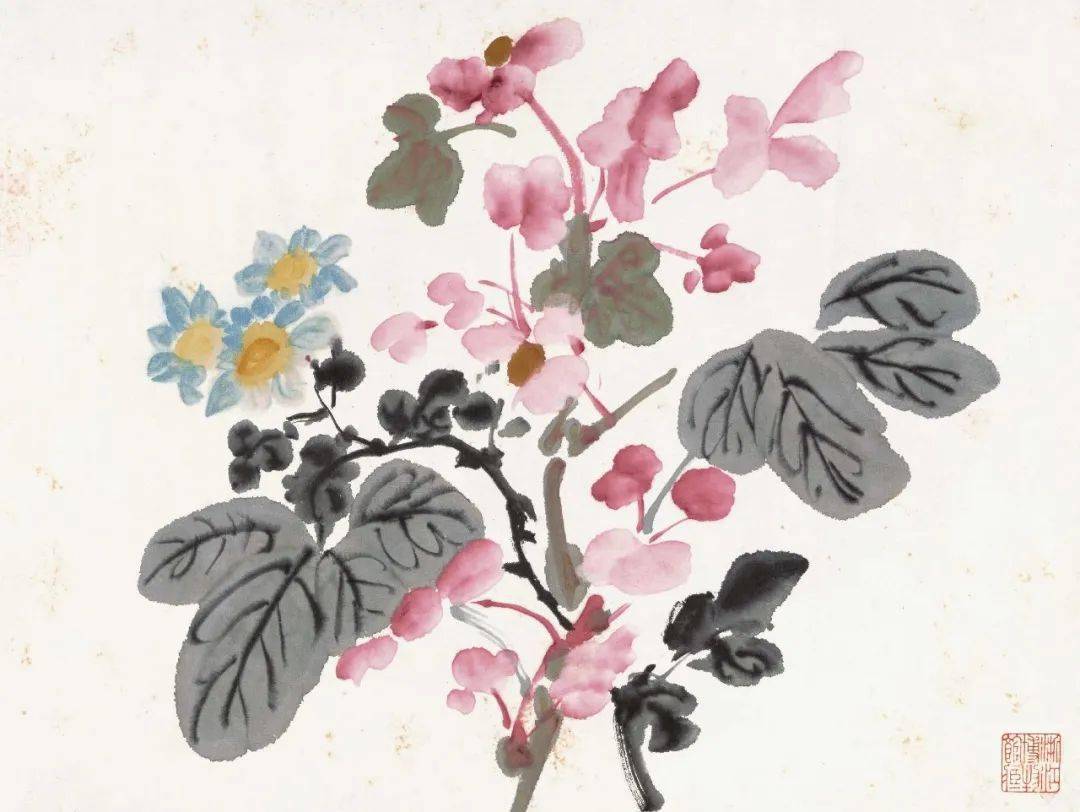 潘天寿：黄宾虹的花鸟，有水流花放之妙_cm_浙江省博物馆_花卉
