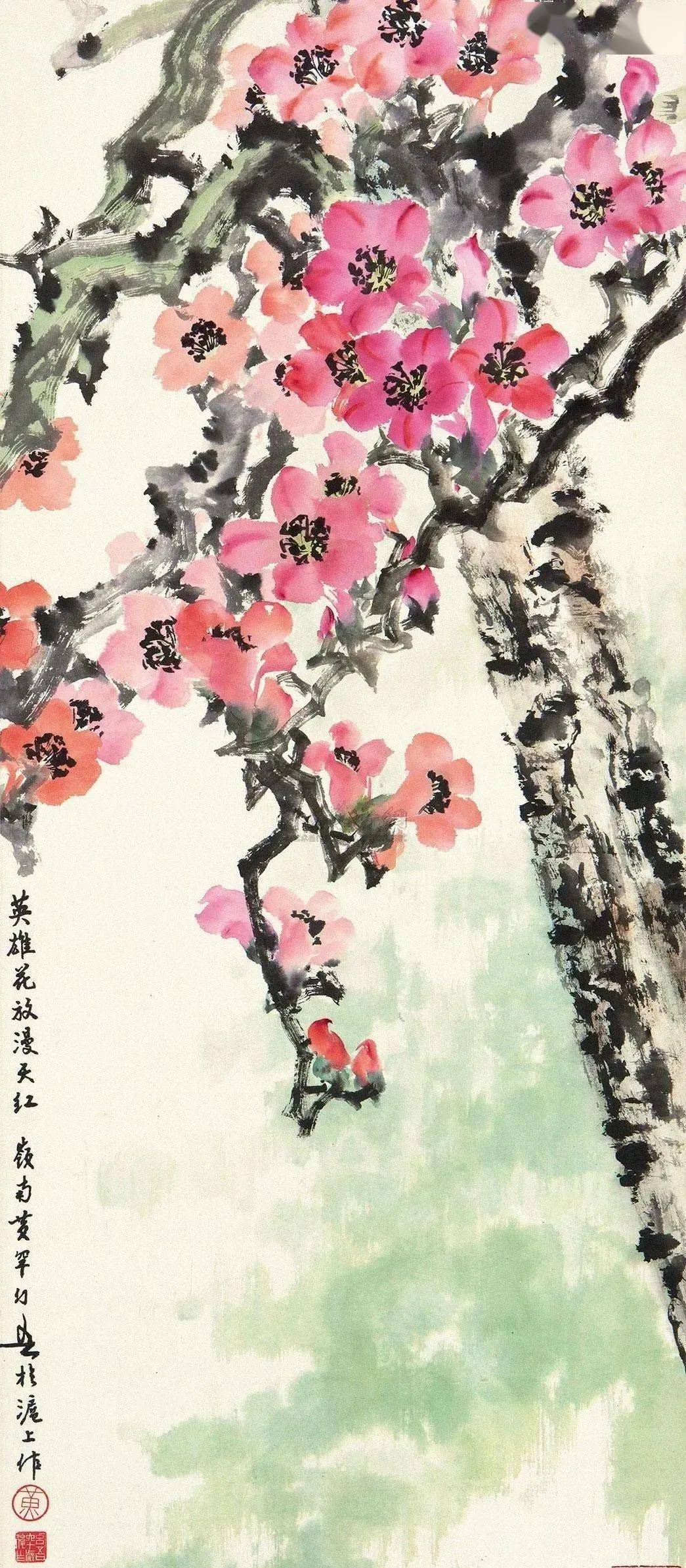 国画名家笔下的木棉花_陈树人_红棉_岭南