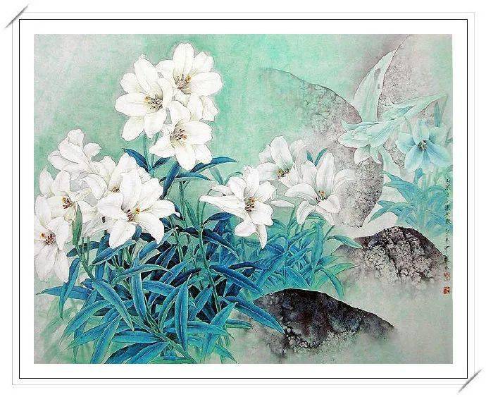 玉质凝香|周中耀工笔花鸟画_作品_中国画_艺术