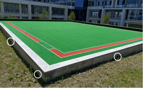 门球场隔离边墙排水孔照明设施门球场地建议使用两侧布灯方式,室外