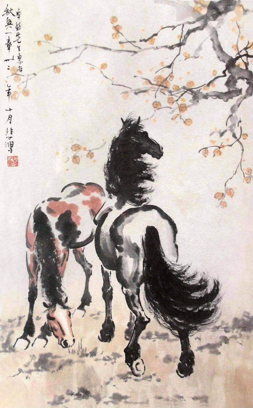 徐悲鸿笔下的奔马图,淋漓潇洒,清新有力!_中国_任伯年_作品