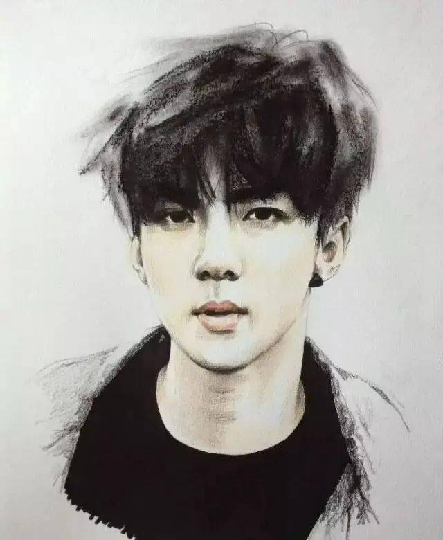 exo 吴世勋 手绘彩铅过程图_版权_网络_图文