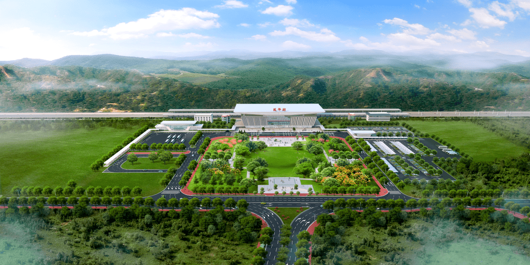 双龙高铁武平站标识正式亮相!_龙龙_建设集团_站房