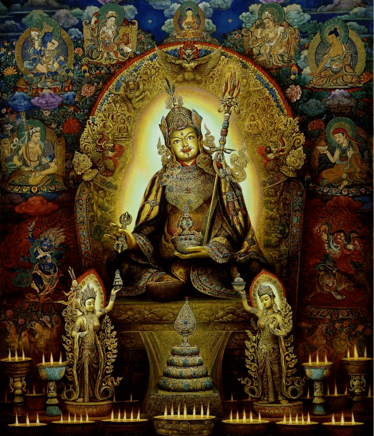 《莲花生大士》 130x110莲花生大士,藏传佛教的奠基者.