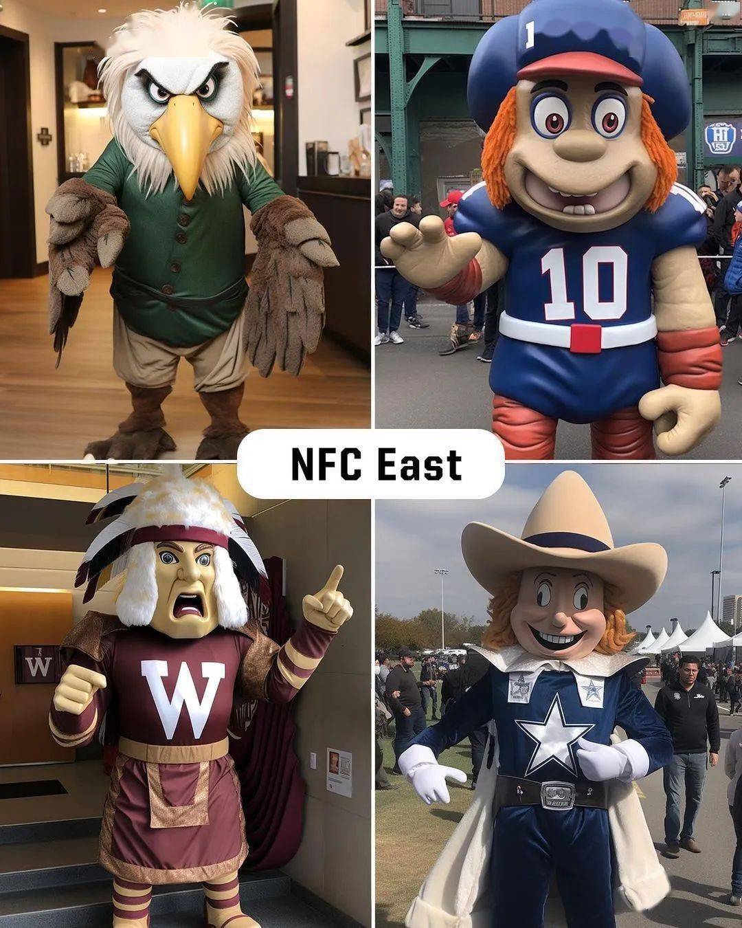 人工智能设计nfl球队吉祥物,哪支球队的最可爱?_东区_牛仔_西区