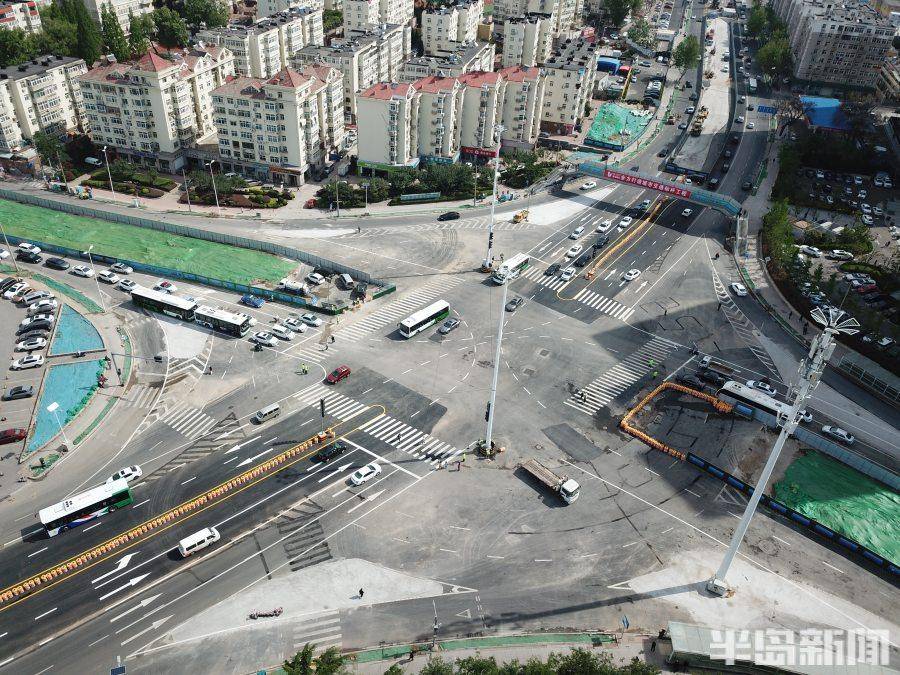 雁山立交桥拆完,交通恢复了_重庆南路_山东_青岛