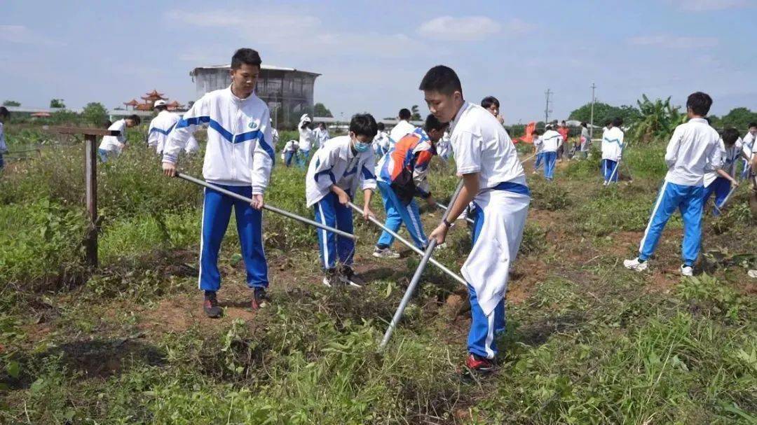 在龙华镇的双龙水都景区内,来自惠州市一中南湖校区的学生们,在老师的