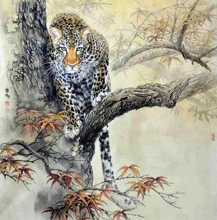 李喆工笔的作品造型生动写实,色彩浓重艳丽,格调朴实雅致!