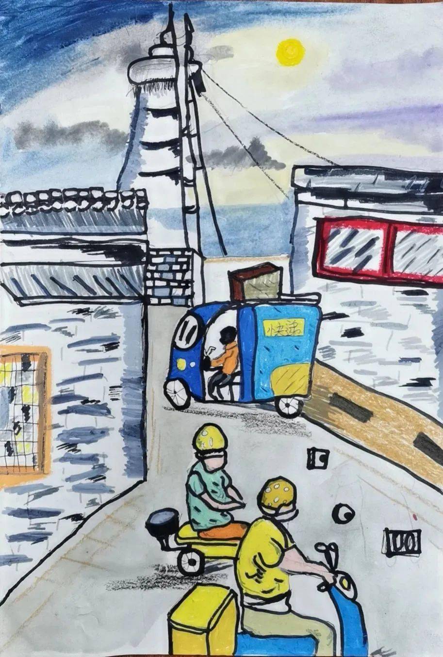 7岁《望庐山瀑布》杜熹楠 6岁《春意》杜熹楠 6岁《晚安,白塔》郑安迪