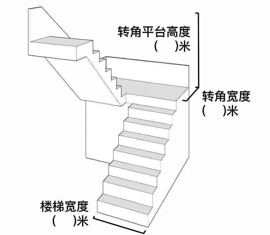 折角楼梯平面图画法图片